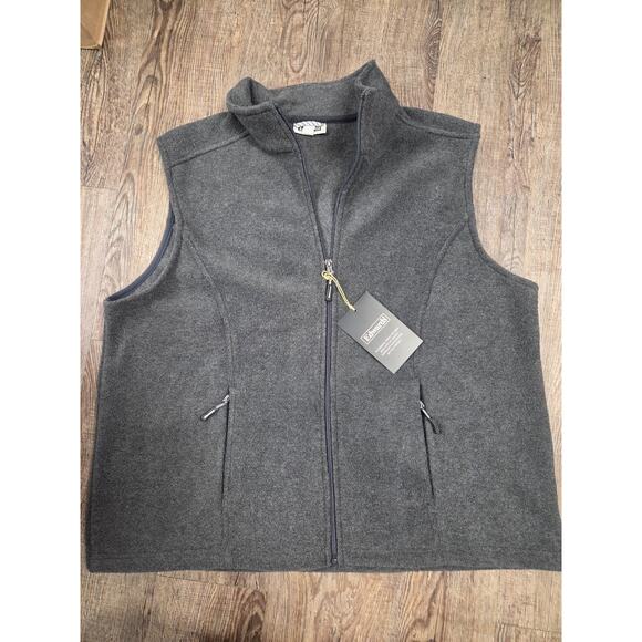 EDWARDS NWT Ladies Women's Microfleece Dark Gray Full Zip Vest XL - Picture 1 of 5
